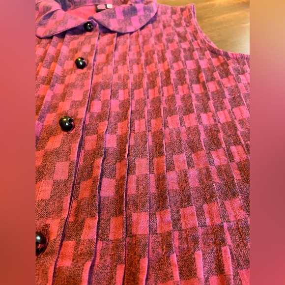 Cupcake International Tunic Women’s Sz M Pink Pintuck Button Up Art-to-wear Top - Picture 8 of 11